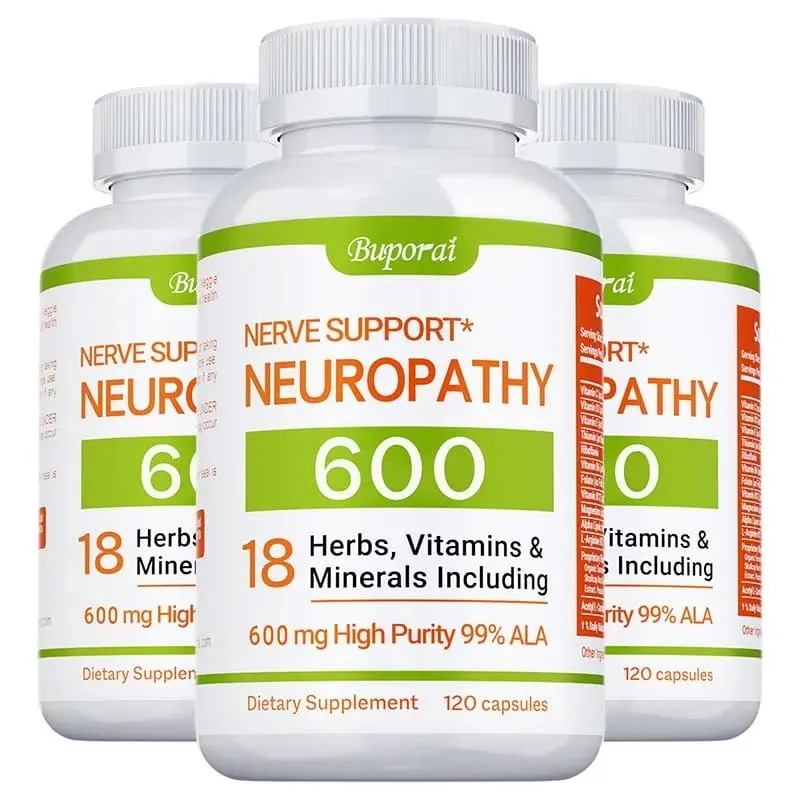Neuropathy Support Supplement 600mg - Supports The Nervous System Relieves Stress Promotes Brain Function and Boosts Energy