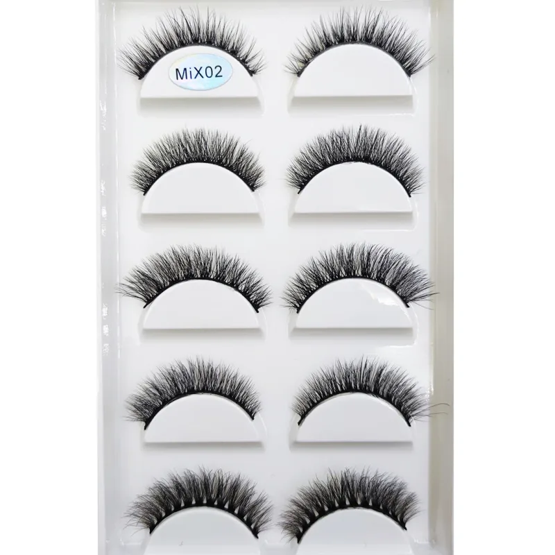 NEW Eyelash 3D Natural Mink False Eyelashes Makeup Fake Eye Lashes Faux Cilios Make Up Beauty Tools 5 Pairs