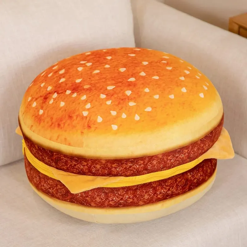 New Creative Burger Plush Toy Soft Padded Plush Cushion Cute Hamburger Pillow Sofa Chair Cushion Boys Girls Kids Birthday Gift — image 8
