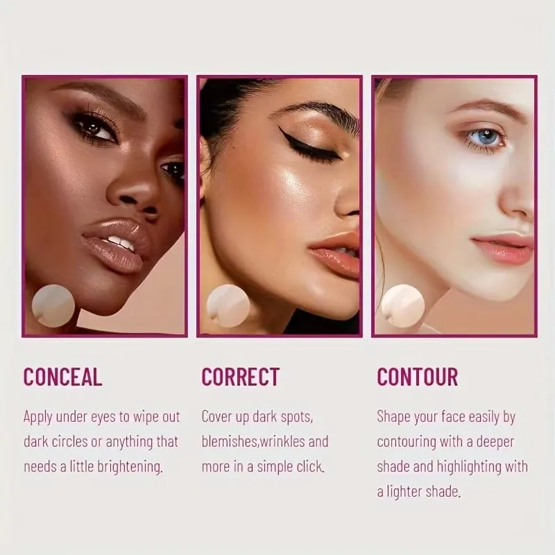 12 Color Sponge Head Liquid Foundation Makeup Concealer Lasting Waterproof Concealer For Full Coverage Dark Circles