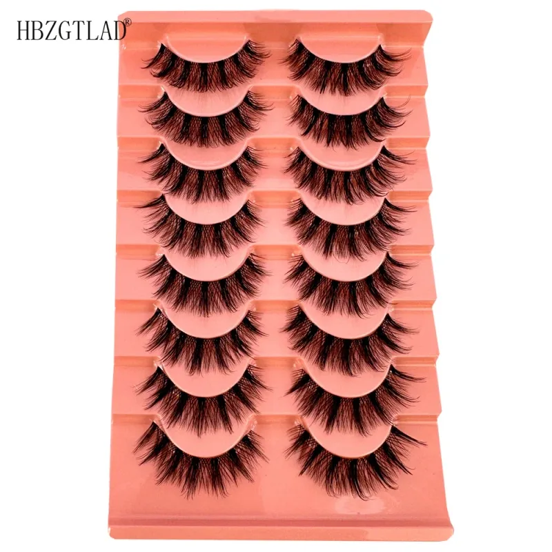 7/8PairsCat Eye Eyelashes manga Lashes 3D Clear Band Lashes naturalHalf Lashes End Eye Elongated Mink Eyelashes Fluffy Eyelashes — image 24