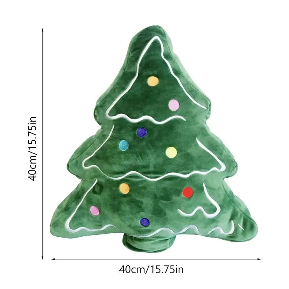 Soft Christmas Tree Sofa Cushion Comfortable 3D Shaped Christmas Tree Cartoon Doll Ornaments Merry Christmas Throw Pillows