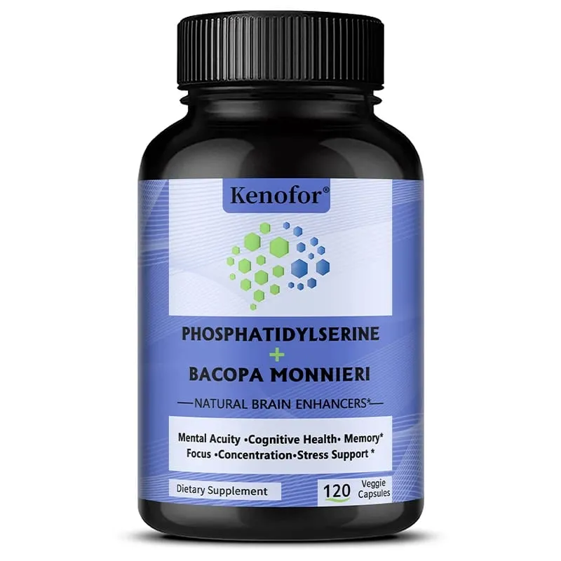Phosphatidylserine + Bacopa Monnieri Supplement - Helps Memory Cognitive Health Relieve Stress - Brain Nutritional Supplement