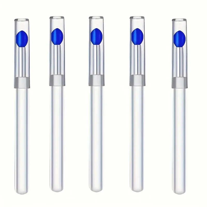 5 pinceaux à ongles réutilisables en silicone effet miroir - applicateur maquillage et vernis à ongles double tête