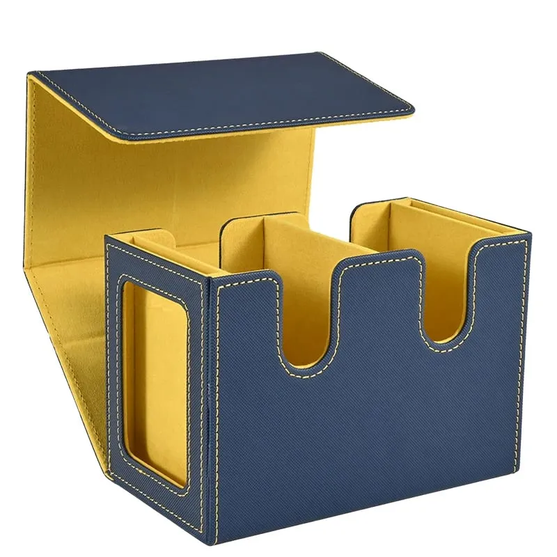 Deck Box with 2 Commander Display Double Deck Box for 140+ Single Sleeved Cards Fits for TCG CCG Magic Cards