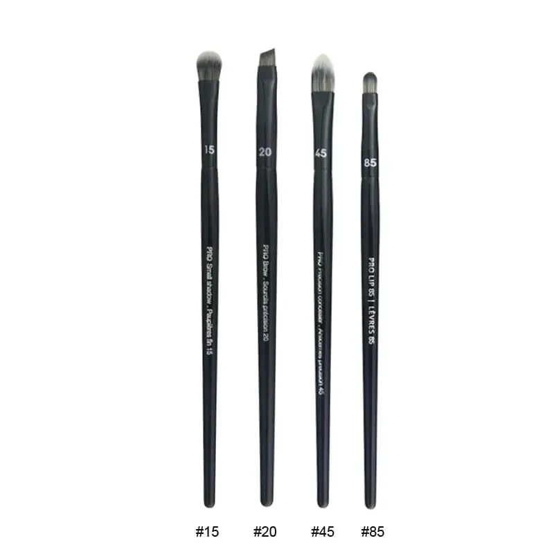 4pcs/set Pro Black Eye Shadow Makeup Brushes Lip Brow Precision Concealer Blending Synthetic hair Smudge Highlight Make Up Brush