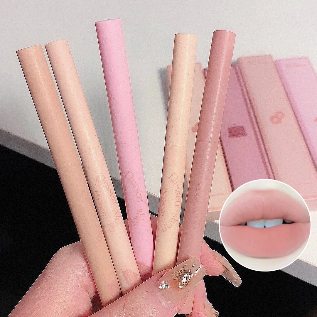 Matte Lip Liner Pen Long Lasting Contour Lipstick Non-stick Waterproof Smooth Velvet Lipliner Pencil Nude Pink Lip Tint Makeup