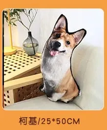 18 Kinds Dog Cat Animal Plush Pillow Both Sides Printing Stuffed Pug Corgi Hound Shar Pei Throw Pillow Sofa Home Decor Men Gift — image 15