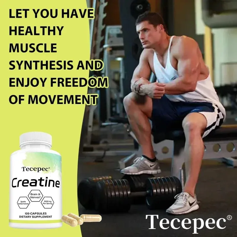 Creatine - Builds Muscle Improves Athletic Performance Enhances Physical Endurance and Improves Recovery - 120 Capsules