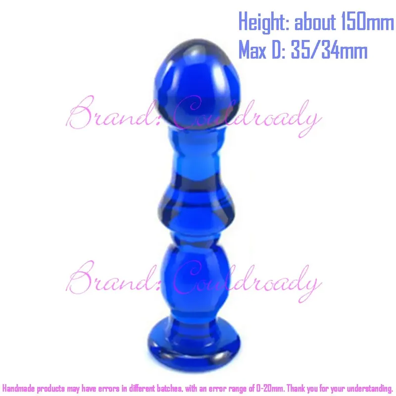 Pyrex Glass Dildo 195x33mm Fake Penis Crystal Anal Beads Butt Plug Prostate Massager G Spot Female Masturbation Toys — image 21