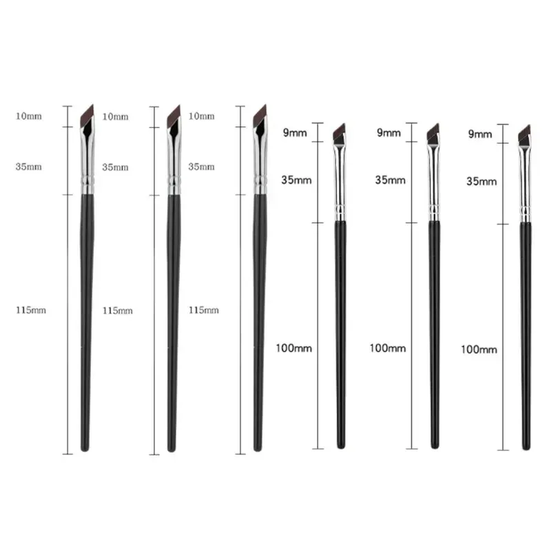 1-16pcs อัพเกรดใบมีดแปรงอายไลเนอร์ Ultra Thin Fine มุมแบน Eyebrow แปรง Brow Place แปรงแต่งหน้าที่แม่นยำรายละเอียดแปรง