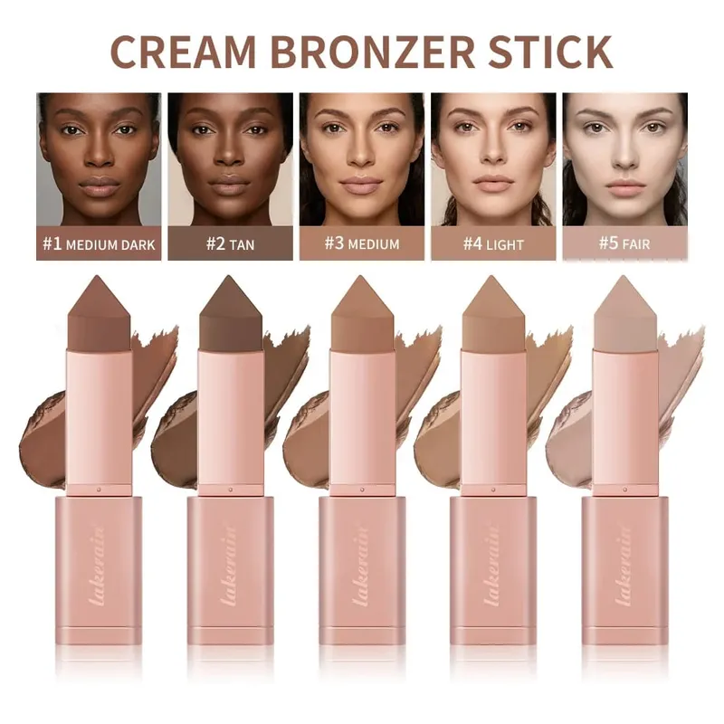 2pcs Matte Bronzer Setting Palette Setting Powder Cream Bronzer Stick For Face Contour Shading RLong Lasting Makeup Effect Water — image 3