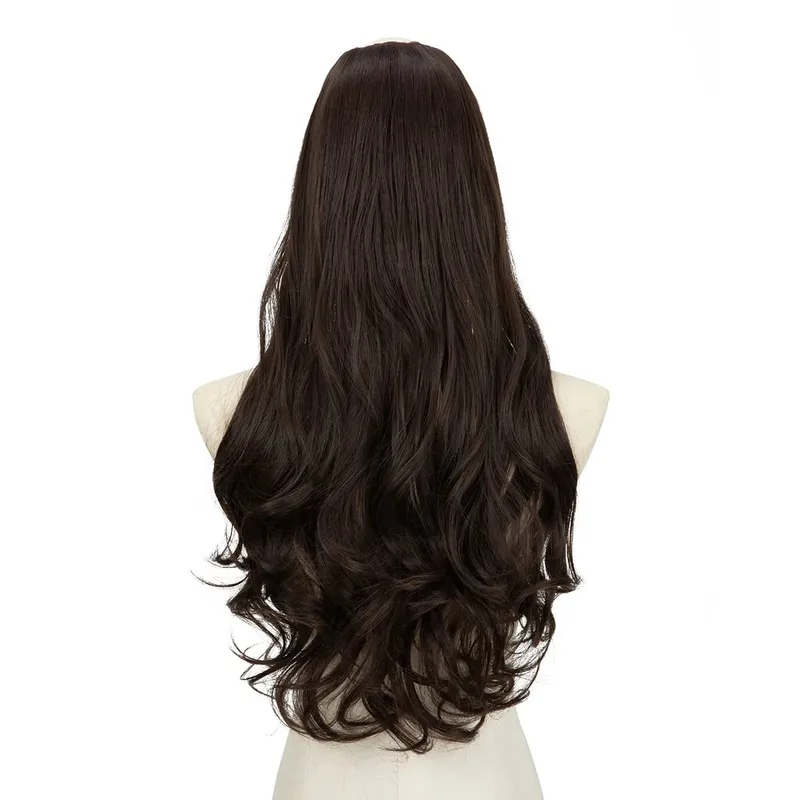 U-Part Synthetic Clip In Hair Extension Long Thick Curly Natural Blonde Flase Hair Hairpieces For Women Heat Resistant — image 16