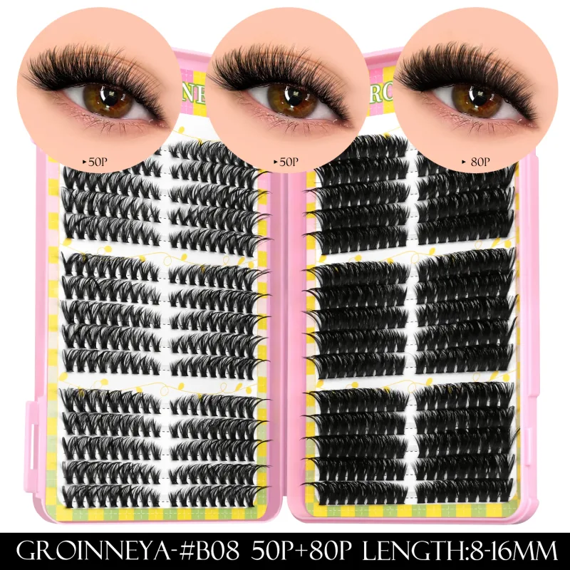 Lash Clusters 540pcs 60D+100D Eyelashes Extensions 2style Mixed Lash Book Fluffy Cat Eye Eyelashes False Lashes Makeup