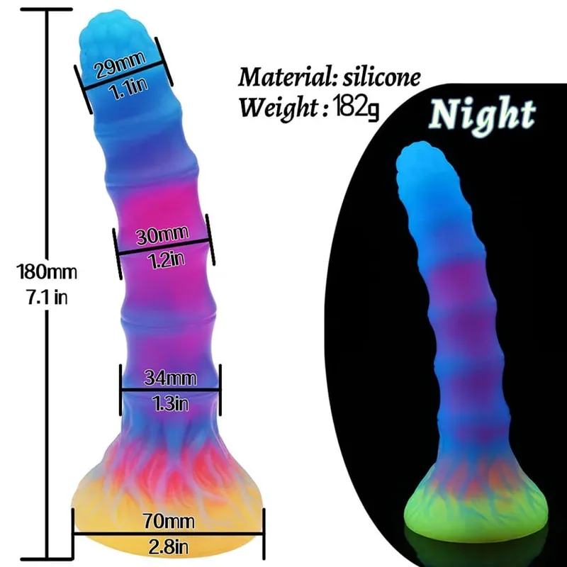 สมจริง Night เรืองแสง Anal Plug Luminous Monster Dragon Dildo สำหรับผู้หญิงผู้ชาย Butt Plug เซ็กซี่สุนัขรูปร่าง Sex Toy สำหรับคู่