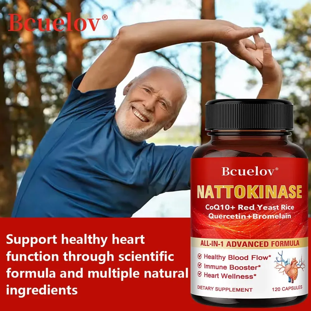 Red Yeast Rice Capsules - with CoQ10 Benefits Cardiovascular Blood Circulation Heart Health and Energy Production