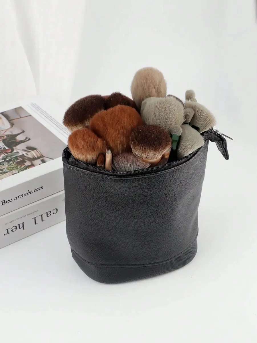 Large Capacity Foldable Standing Makeup Brush Bag Professional Tool Storage Pouch For 100 Brushes Portable Cosmetic Bag — image 4