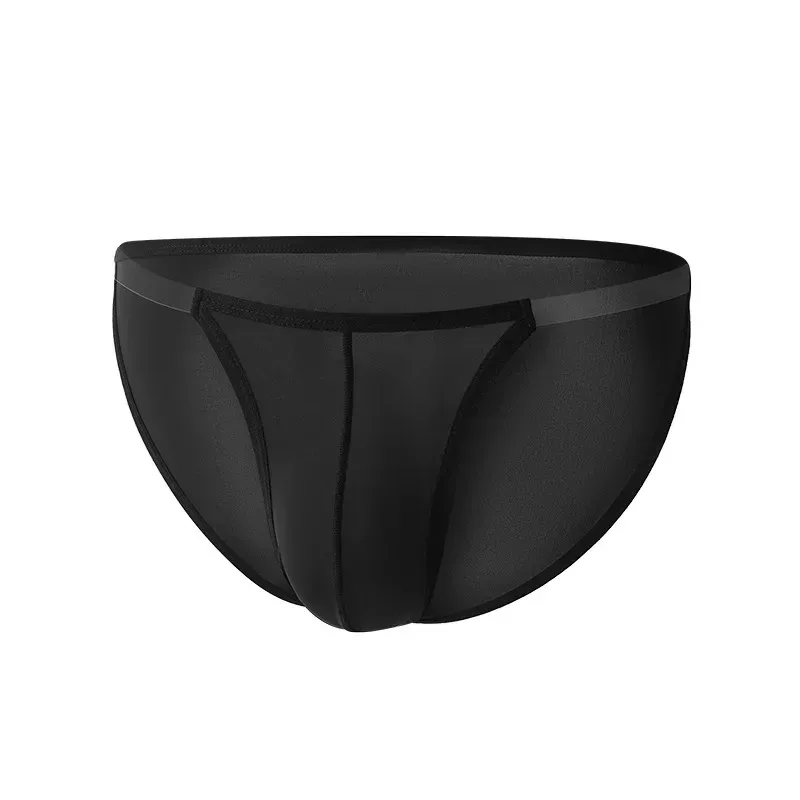 Mens Underwear Sexy Transparent Briefs Low Waist Breathable Thin Ice Silk Sexy Men Underwear