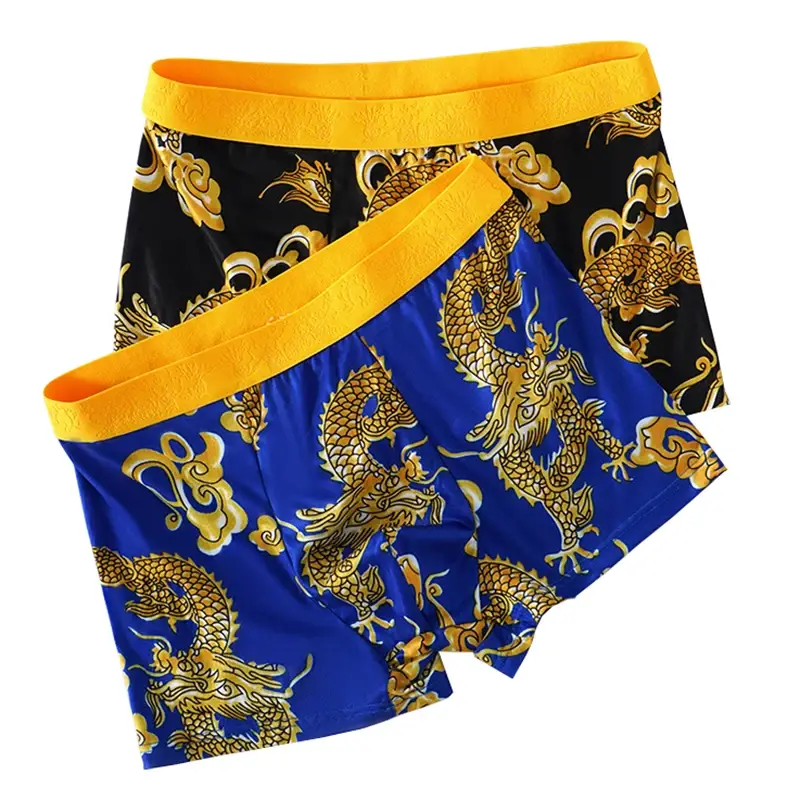 4pcs/set Seluar dalam Lelaki Seluar Dalam Seluar Dalam Corak 3D U berbentuk U Beg Cembung Fesyen Seluar Dalam Lelaki Gaya Baru Boxershorts Lelaki
