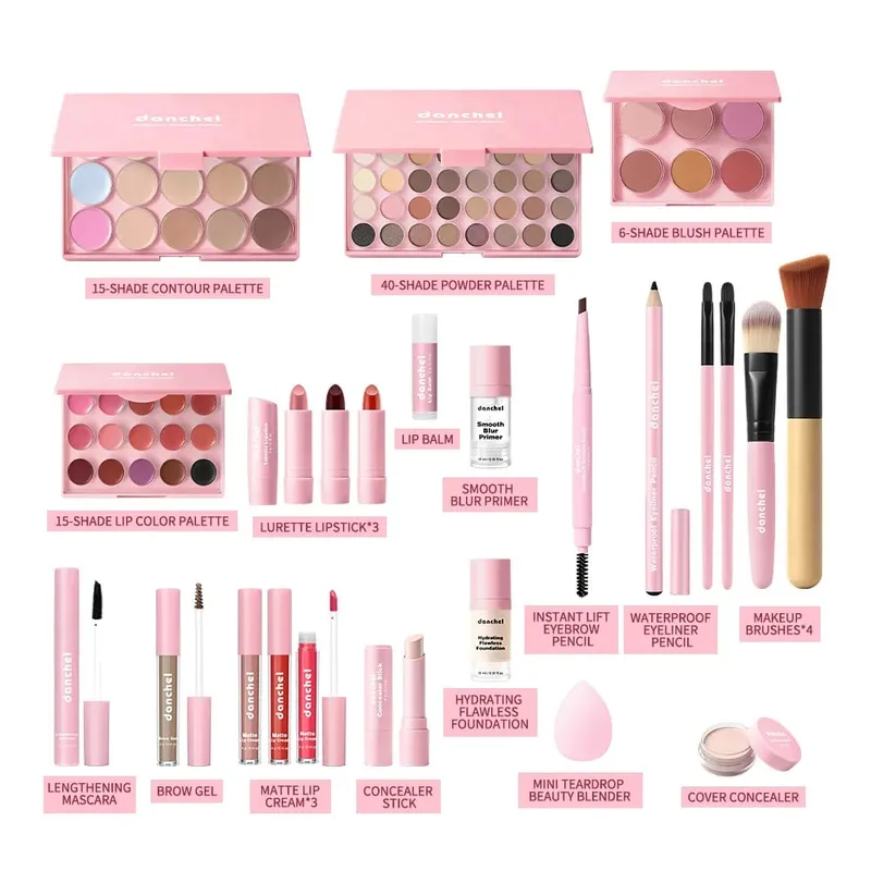 12Pcs Full Face Makeup Set Base Concealer Foundation Stick Blush Palette Eyebrow Pencil Lip Plumper Lipstick Skin Color Stick — image 2