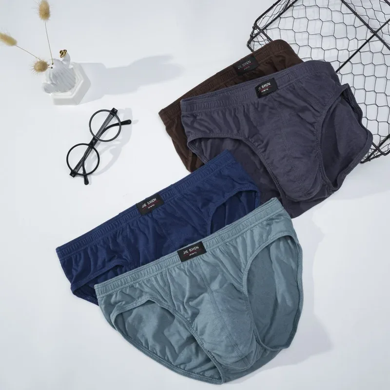 1PC Cotton Briefs Men's Comfortable Underpants Male Breathable Underwear Lingerie Panties Plue Size Xl -5XL