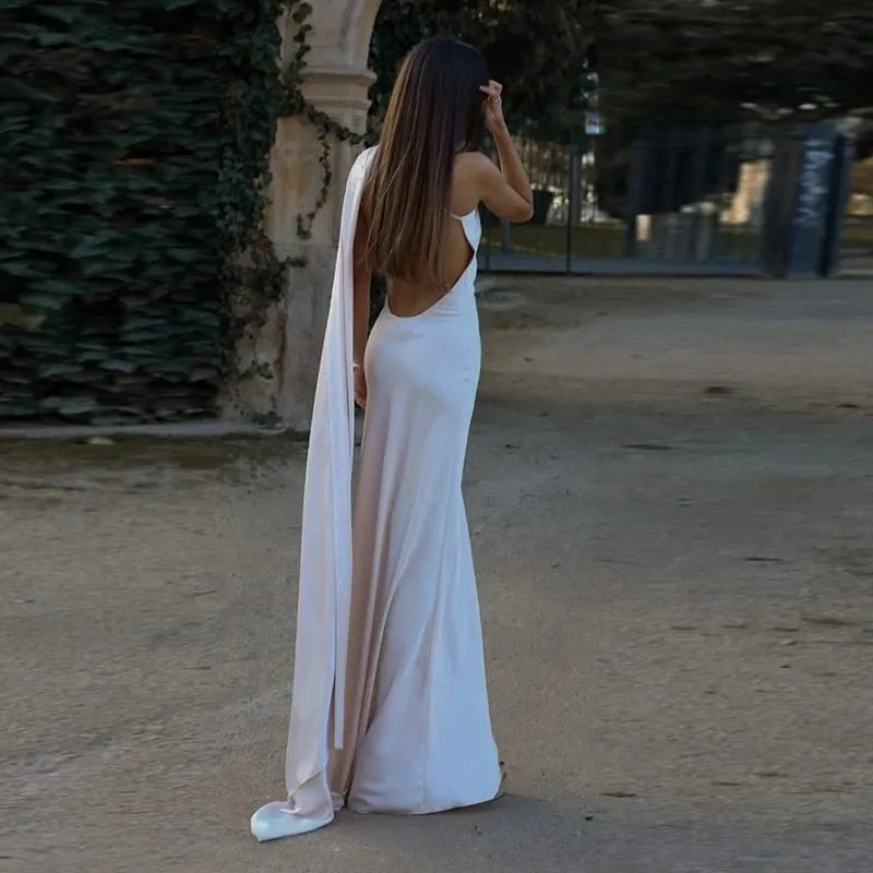 Backless Satin Long Sling Dress Women V Neck Sleeveless Slit Solid Sexy Party Dresses 2026 Summer Lady Vacation Evening Robes — image 17