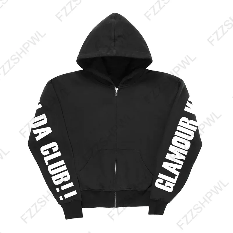 Y2K レトロ美的ユニセックスパーカー緩いカジュアルファッションシックなプリントベーシックスポーツトレーナーグランジパンクヒップホップゴシックストリート