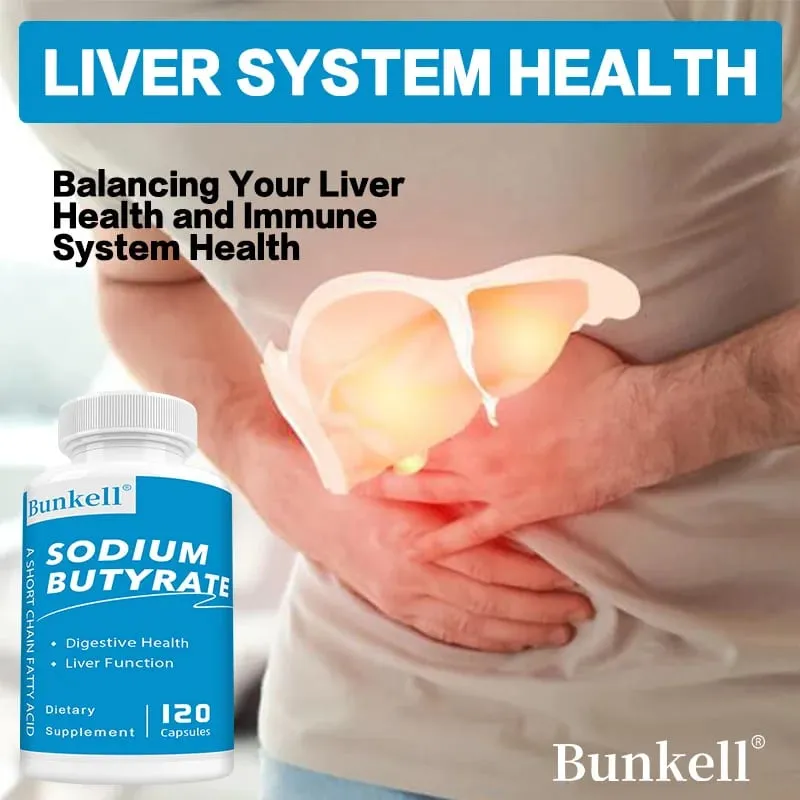 Sodium Butyrate Supplement - Helps Gut Health Detox and Cleansing of The Liver Digestive Health Non-GMO