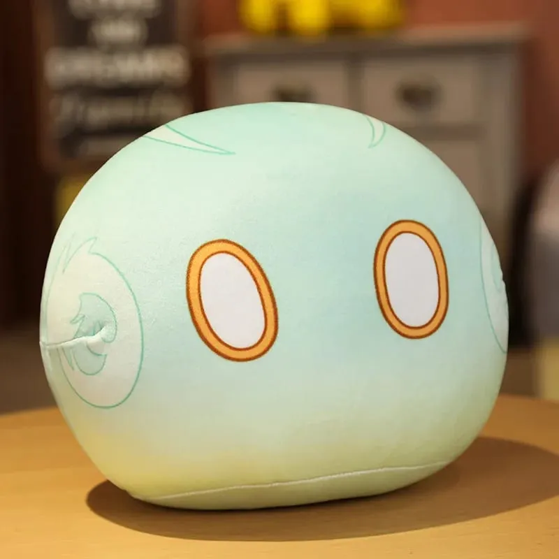 Baru 10Cm Proyek Anime Lucu Genshin Impact Slime Mainan Bantal Mewah Kawaii Kartun Anime Mainan Bantal Hadiah Ulang Tahun Natal untuk Anak-anak