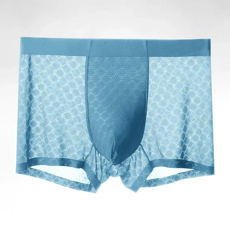 Ice Silk Underwear Men's Boxer Briefs Summer Thin Breathable Boxer Briefs Seamless Boxer Briefs Boys Shorts
