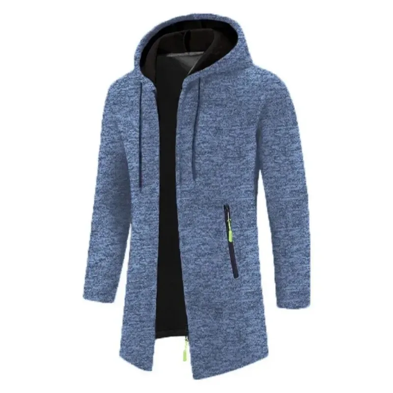 Nieuwe heren trui met lange mouwen en capuchon voor mannen rits sweatshirts oversize streetwear warme effen kleur herfst jas hoodie mannen