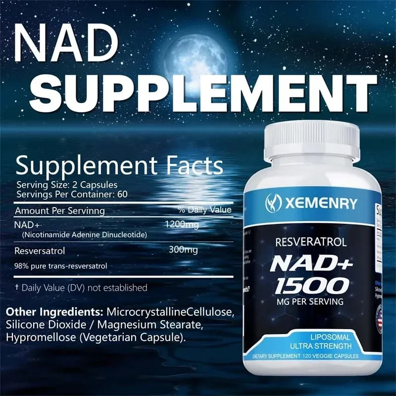 NAD+ and Resveratrol Supplement - Supports Cell Health DNA Repair Improves Natural Energy Cell Metabolism Anti-Aging Support — image 2