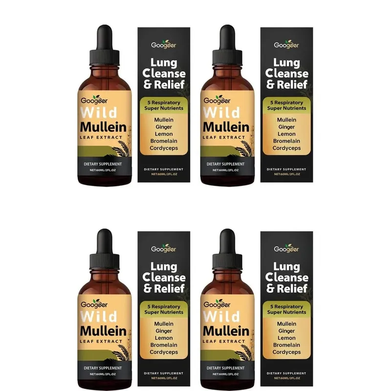 Googeer Yabani Sığırkuyruğu Yaprağı Ekstresi Sıvı Solunum Desteği Zencefil Limon Kabuğu Ekstresi Bromelain ve Cordyceps Ekstresi 60 ML