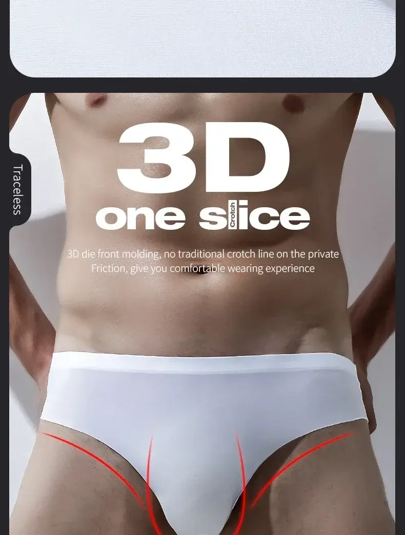 3PC Men's underwear ice silk briefs, summer breathable, quick-drying, seamless shorts, transparent ultra-thin, personalized l — image 15