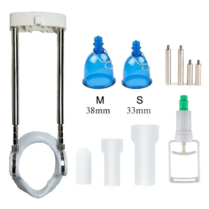 Bending Correct Penis Pump Extender Enlargement Stretcher Tension Traction Exerciser with Vacuum Cup Sex Toys Men Dick Enhancer
