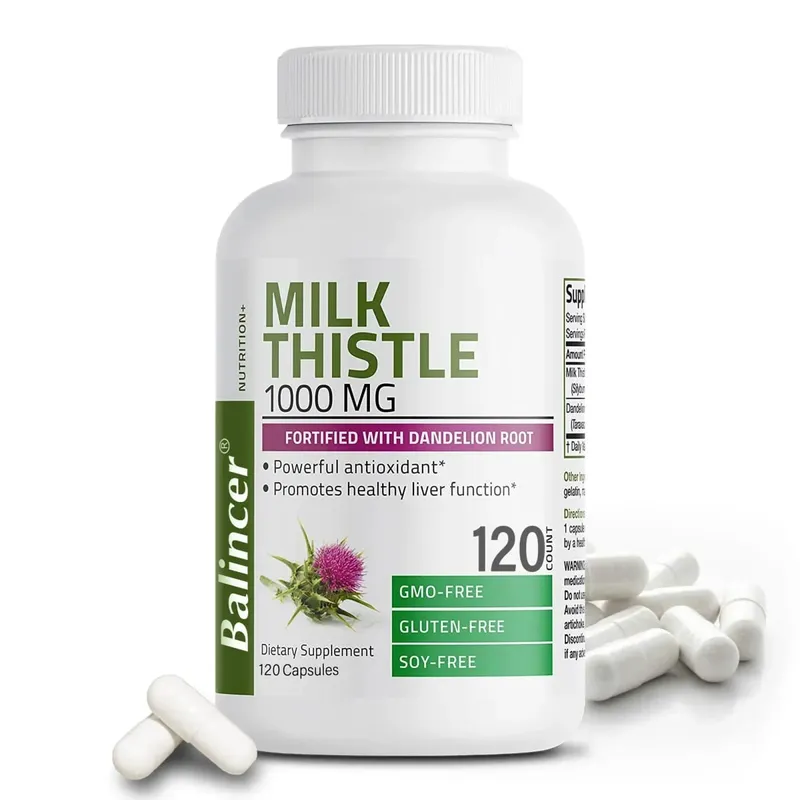 Natural Milk Thistle Supplement - Detoxifying and Cleansing for Men and Women Liver Health and Supports Liver Function