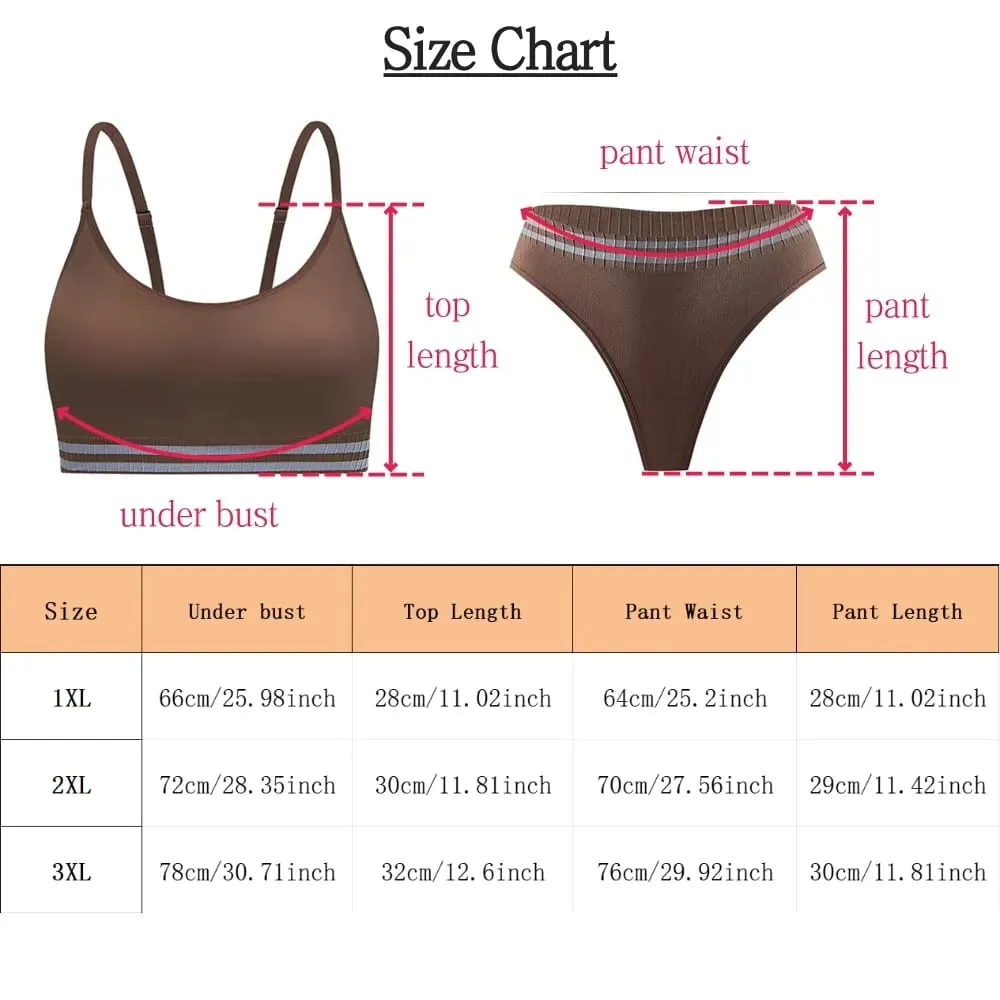 Women Seamless Bra Set High Waist Panties Bralette Sexy Lingerie Tank Crop Tops Sport Brassiere Female Underwear Set