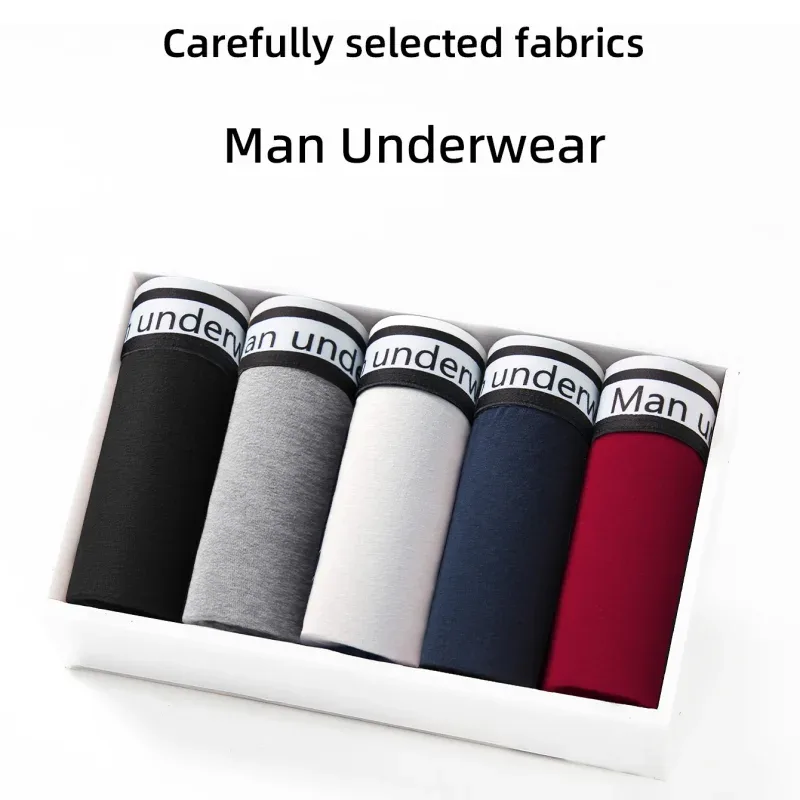 1/4pcs Men Underwear Boxers Cotton Panties Breathable Solid Boxershorts Male Mid Waist Underpants Trend Man Shorts Homme Shorts — image 14