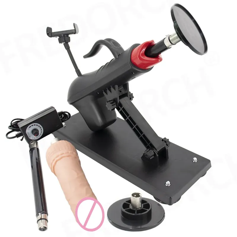 Fredorch Automatic Retractable Sex Pumping Gun Machine with Dildo For Male and Female Masturbation Sex Toy 450 Stroke per minute