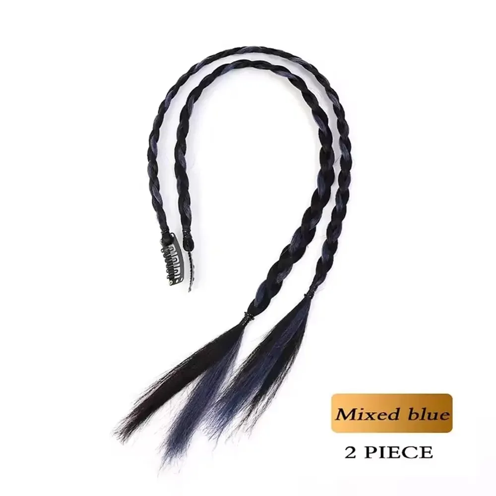 Parrucca sintetica a treccia 2 pezzi con forte clip BB Y2k Spice Girl Treccia da boxe Coda di cavallo Scatola leggera Treccia Coda di cavallo pezzo per donna — image 9