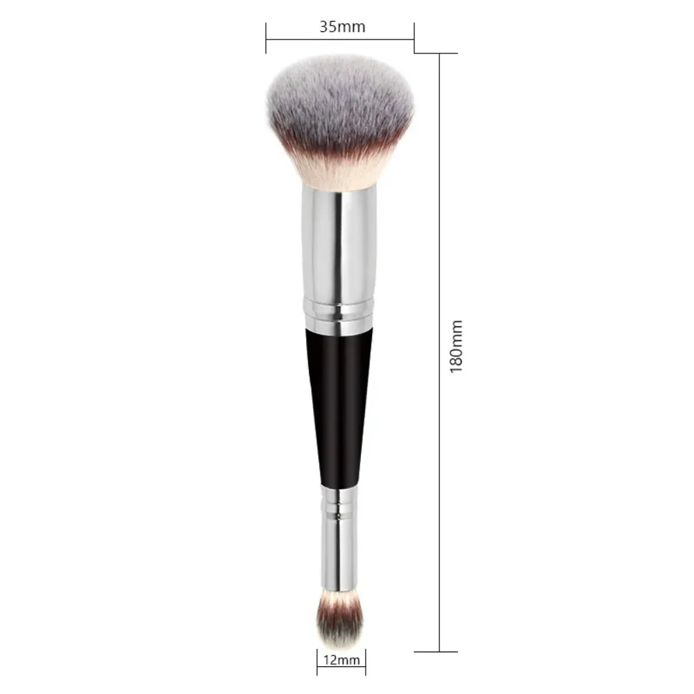 Rounded Taperd Dual-ended Foundation Brush Short Hair Flawless Makeup Brushes Oblique Concealer Brush for Liquid Cream Powder