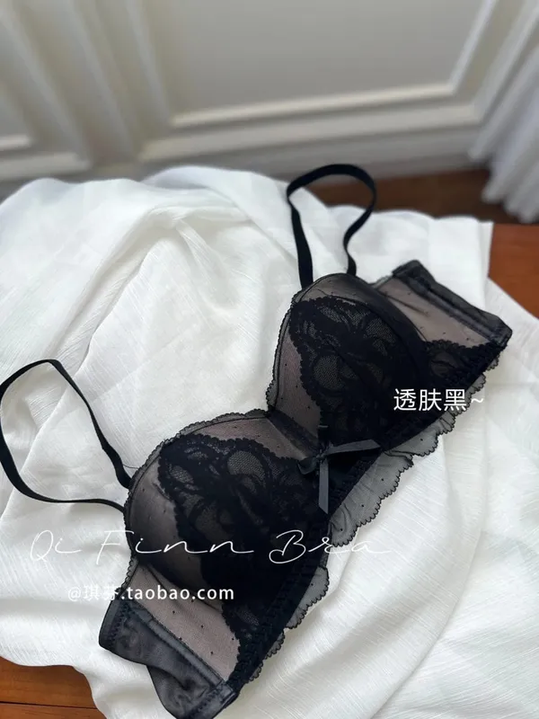 Victoriansk inspireret Demi BH & Knicker Sæt | Sheer Mesh Lace Push Up for lille buste Anti-Sagging | Luksus Lingeri MOYISU Trusse