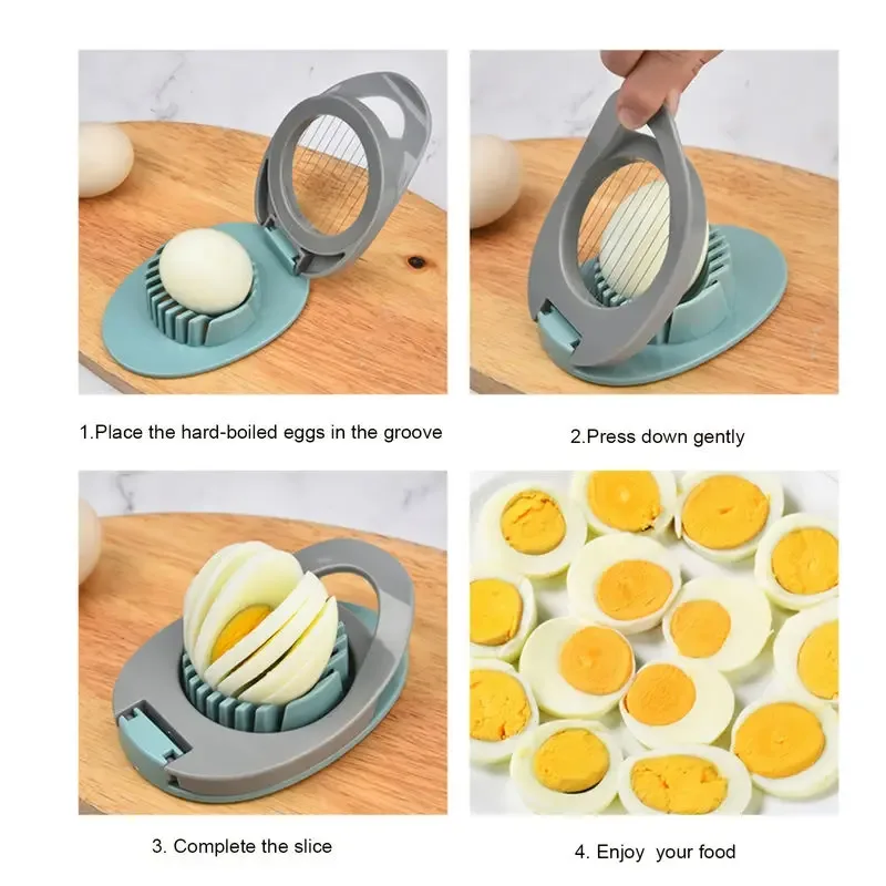 Taglierina per uova multifunzionale Affettatrice per uova in acciaio inossidabile 304 Affettatrice per insalata di frutta Separatore per uova conservate Gadget da cucina