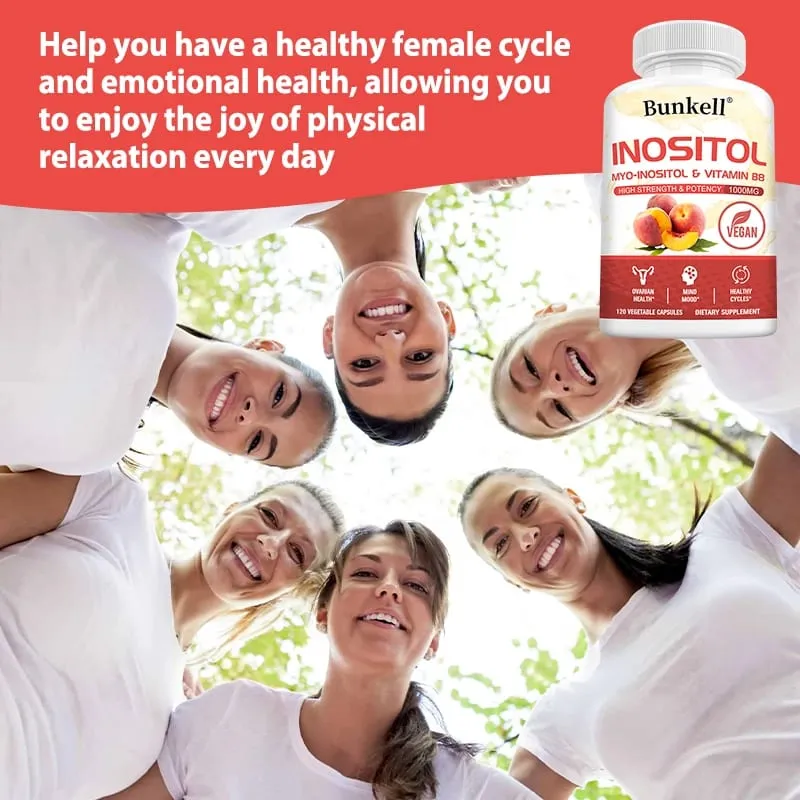 Inositol 1000mg Capsules - Fat Metabolism Liver Health Ovarian Immune System Support Skin Balance & Hair Growth Supplement