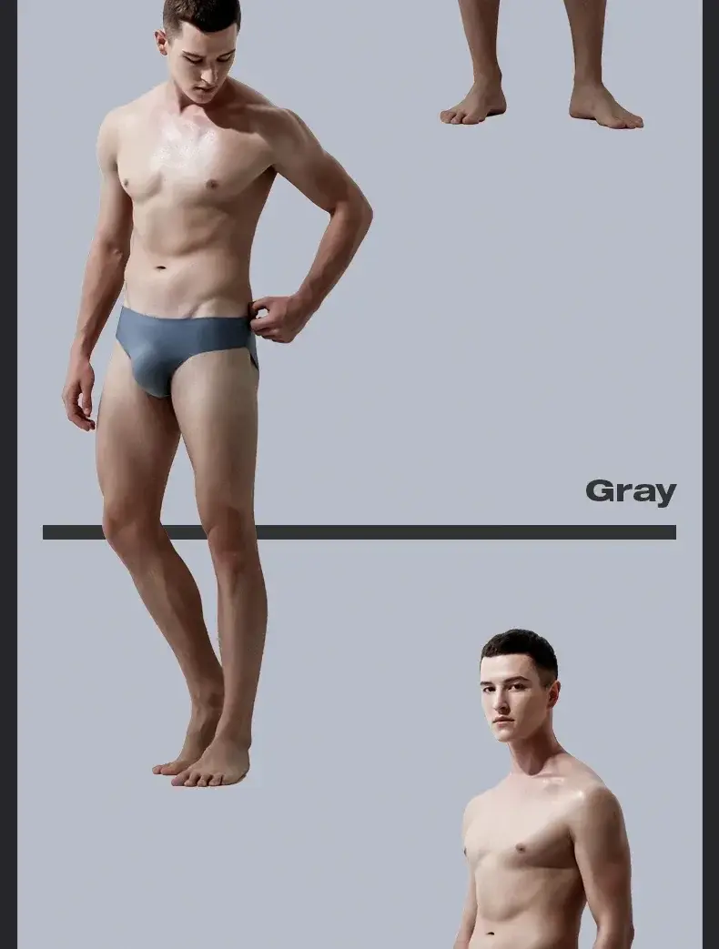 3PC Men's underwear ice silk briefs, summer breathable, quick-drying, seamless shorts, transparent ultra-thin, personalized l — image 22