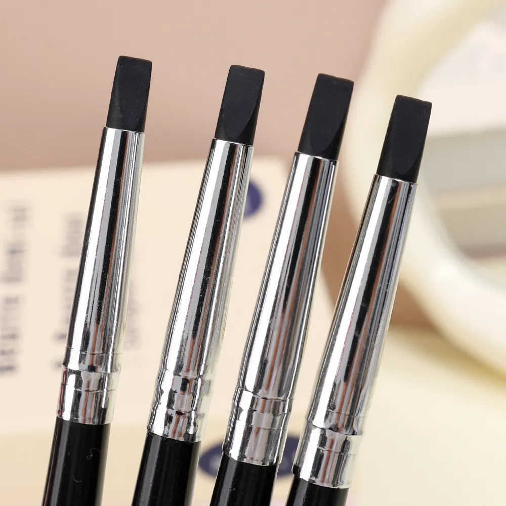 Eyebrow Eyeliner Brush Professional Multi-purpose Silicone Flat Blade Eyeliner Brush Precise Detail Brow Contour Makeup Brushes