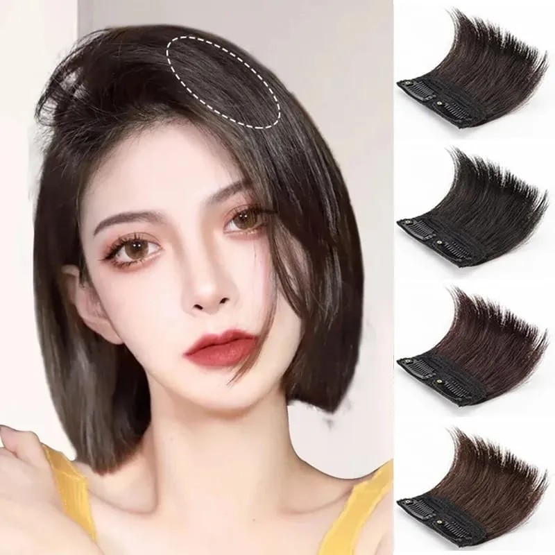 10cm Synthetic Short Straight Pad Invisible Hair Extension Lining of Hair Top Side Cover Hairpiece for Women