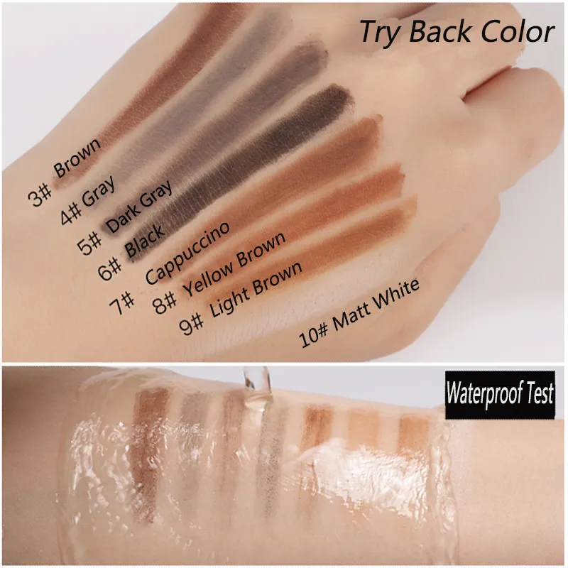 Pull Eyebrow Pencil Black Makeup High Quality Wild Line Eyebrow Pencil Hard Core Flat Head Pen White Waterproof