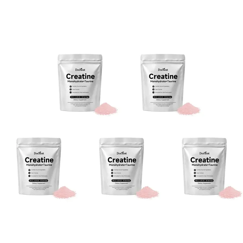 Creatine Monohydrate Taurine Powder 180g 30 Servings Muscle Strength Endurance Performance Workout Fitness Training Supplement