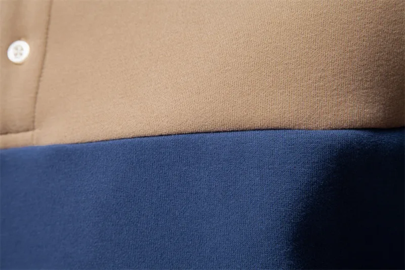 New Spring Men's Color-Block Cotton Blend Hoodies for Business Casual Style Long Sleeve Sweatshirt